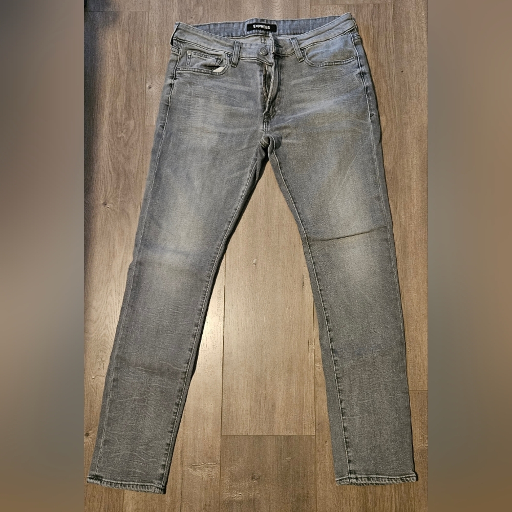 Express Stretch+Skinny Jeans in Grey 34x32